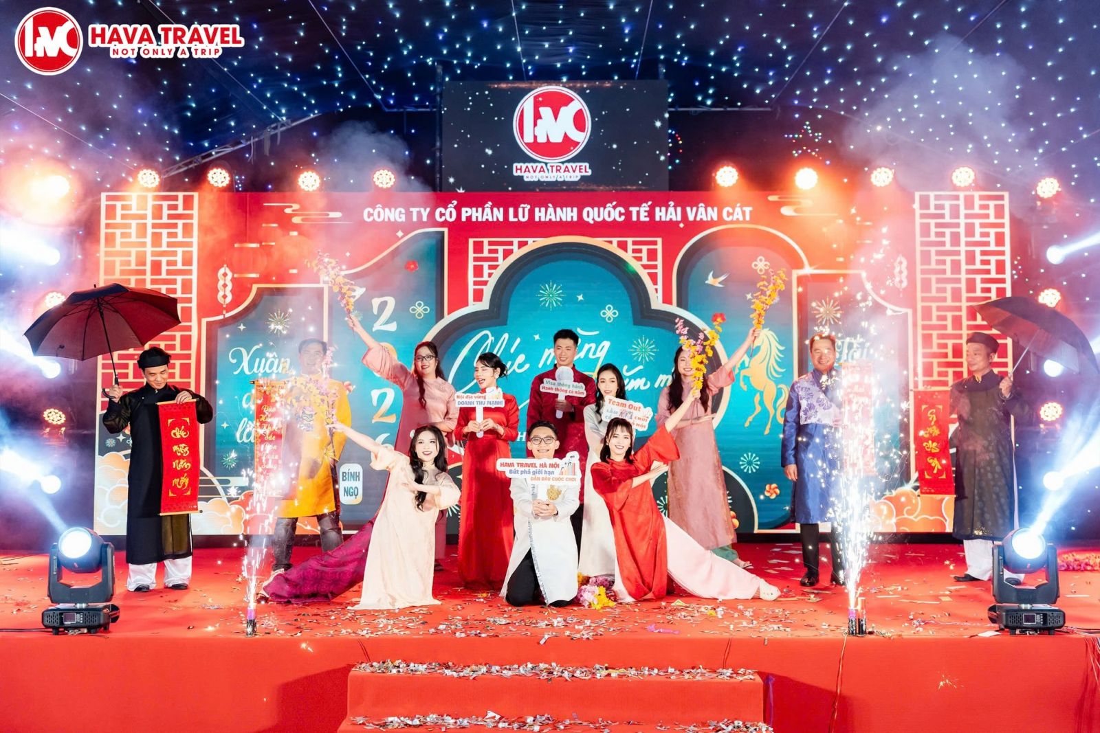 Tiết mục biểu diễn và hoạt động giao lưu tại Gala Year End Party 2025 của Hava Travel
