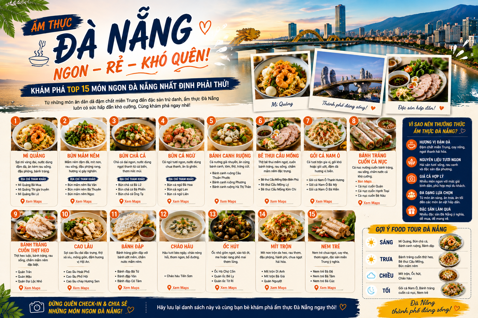Khám phá ẩm thực Đà Nẵng với Top 15 món ngon nhất định phải thử