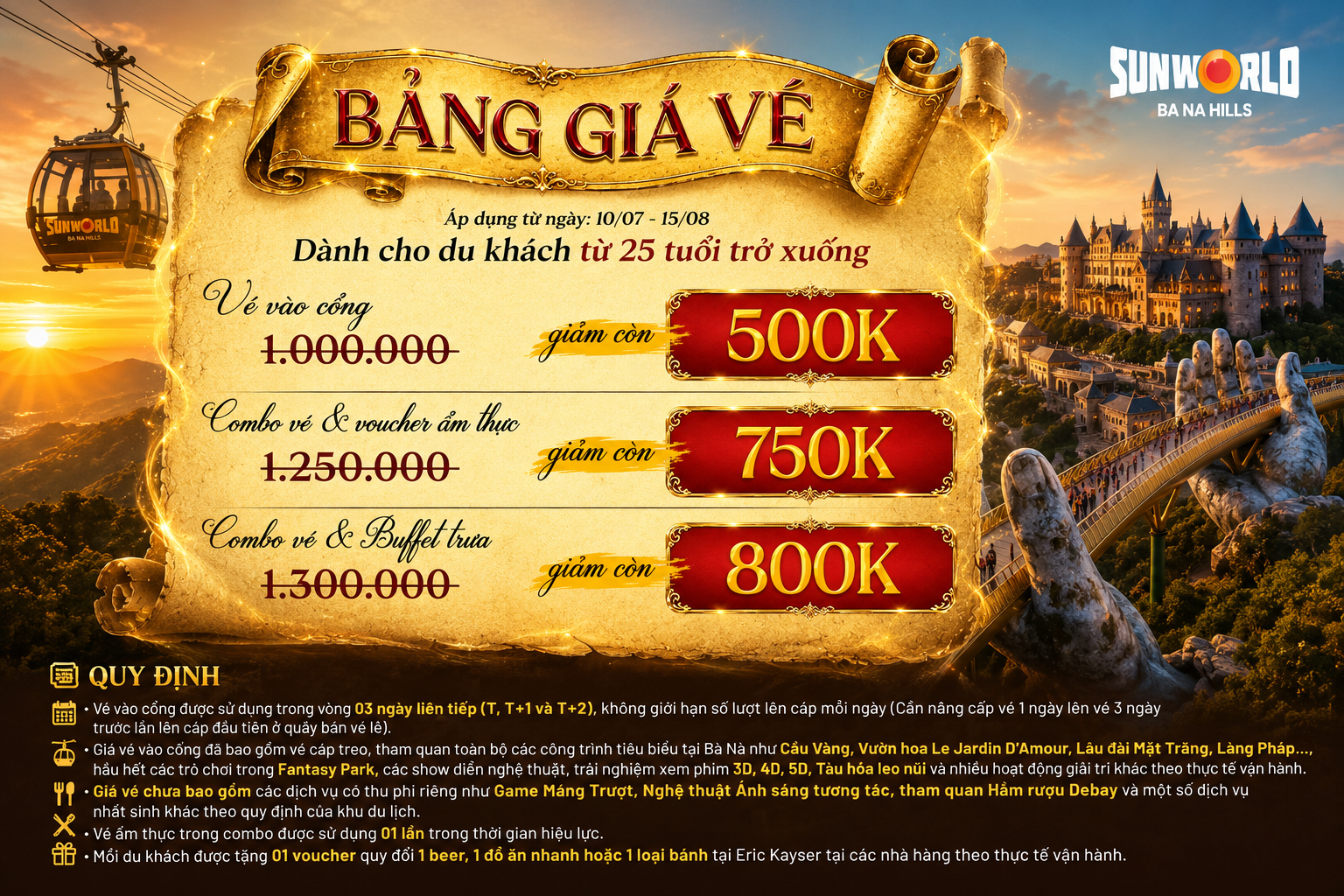 giá vé bana hills mới nhất
