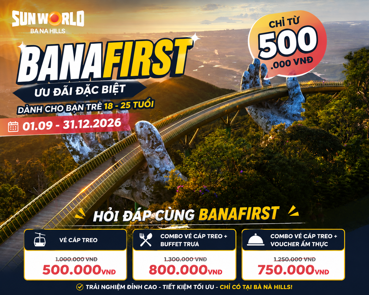 Toàn cảnh Cầu Vàng Bà Nà Hills